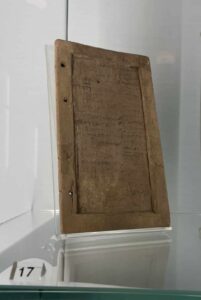 A wax tablet in the Museum of Antiquities